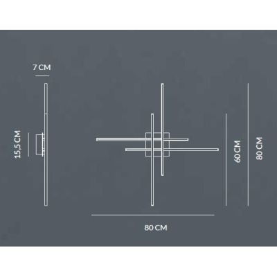 HASHTAG PLAFONIERA MODERNA BIANCA O NERA LED 42W LUCE 3000K DISEGNO A CROCE ORIGINALE Vivida International - Cristalensi Shop On
