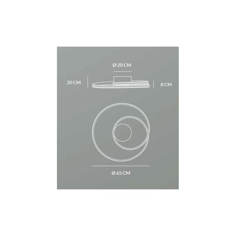 CIRCUIT PLAFONIERA LED 40W DIMMERABILE BIANCA,NERA O SABBIA DIAMETRO CM 65 Vivida International - Cristalensi Shop Online