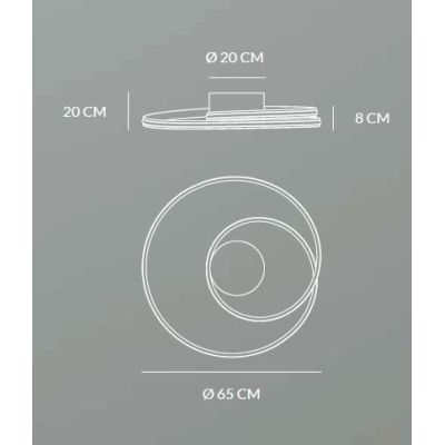 CIRCUIT PLAFONIERA LED 40W DIMMERABILE BIANCA,NERA O SABBIA DIAMETRO CM 65 Vivida International - Cristalensi Shop Online