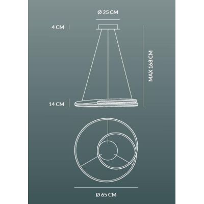CIRCUIT SOSPENSIONE CON LED 40W DIMMERABILE BIANCA,SABBIA O NERA DIAMETRO CM 65 Vivida International - Cristalensi Shop Online