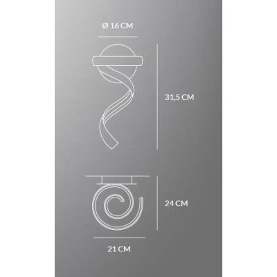 FLAME LAMPADA DA PARETE MODERNA LED 12W LUCE 3000K O 4000K COLORI BIANCO SABBIA O NERO Vivida International - Cristalensi Shop O