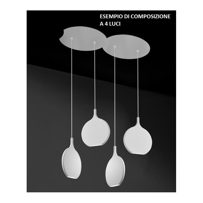 SMASH SOSPENSIONE 2 LUCI LED 14,4W LUCE 3000K ALLUMINIO BIANCO MODERNA COMPONIBILE Vivida International - Cristalensi Shop Onlin