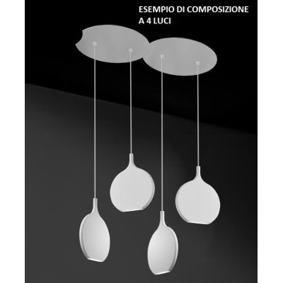 SMASH SOSPENSIONE 2 LUCI LED 14,4W LUCE 3000K ALLUMINIO BIANCO MODERNA COMPONIBILE Vivida International - Cristalensi Shop Onlin