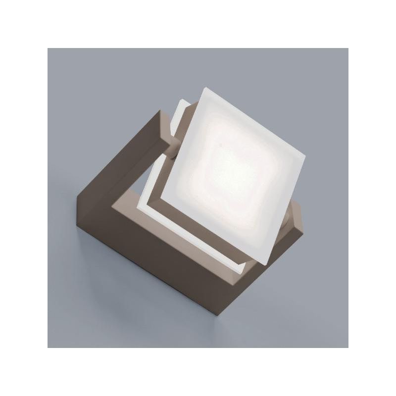 AXELLA APPLIQUE QUADRATA ORIENTABILE LED 10W ALLUMINIO BIANCO, NERO O SABBIA Vivida International - Cristalensi Shop Online