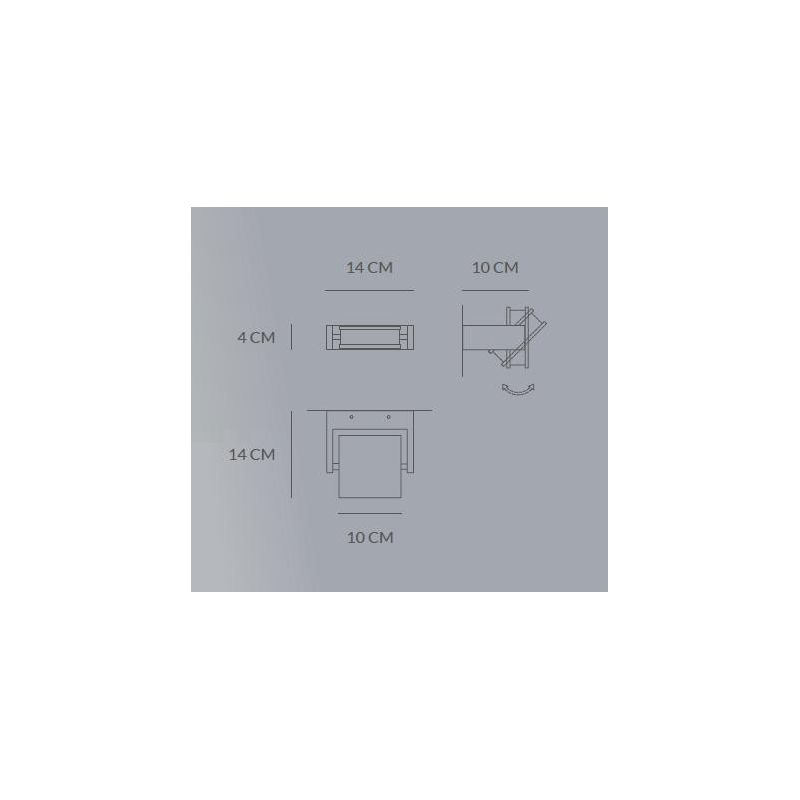 AXELLA APPLIQUE QUADRATA ORIENTABILE LED 10W ALLUMINIO BIANCO, NERO O SABBIA Vivida International - Cristalensi Shop Online