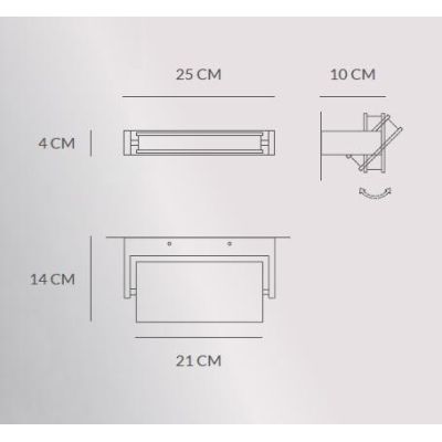 AXELLA APPLIQUE ORIENTABILE LED 18W ALLUMINIO BIANCO, NERO O SABBIA RETTANGOLARE Vivida International - Cristalensi Shop Online
