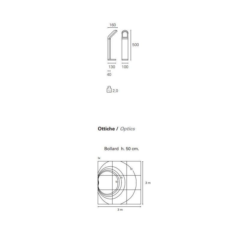 PERTH LAMPADA DA TERRA A LED 9W IP54 H50 Pan International - Cristalensi Shop Online
