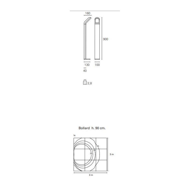PERTH LAMPADA DA TERRA A LED 9W IP54 H90 Pan International - Cristalensi Shop Online