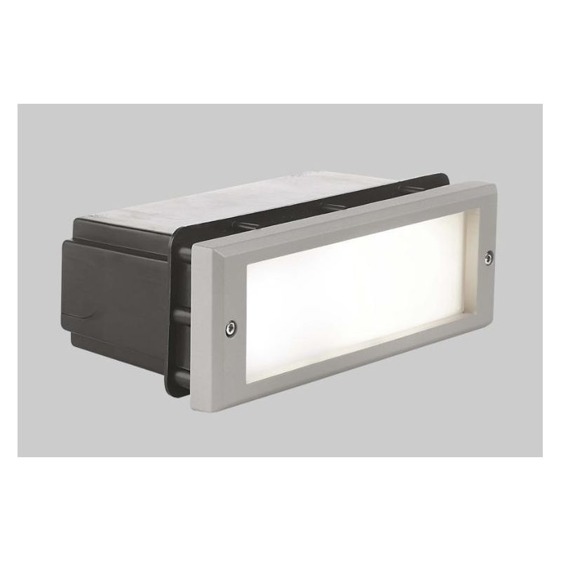 JOKER LAMPADA DA INCASSO IP65 IN ALLUMINIO DI COLORE GRIGIO CHIARO E DIFFUSORE IN VETRO Pan International - Cristalensi Shop Onl