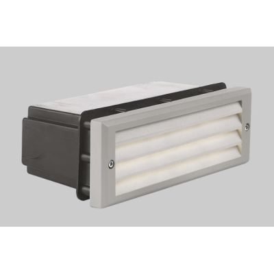 JOKER LAMPADA DA INCASSO IP65 IN ALLUMINIO DI COLORE GRIGIO CHIARO CON ALETTE INCLINATE Pan International - Cristalensi Shop Onl
