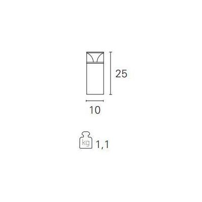 DADO PICCOLO PALETTO DA ESTERNO IP65 ALTEZZA 25 ANTRACITE LED 6W LUCE 3000K MODERNO Pan International - Cristalensi Shop Online