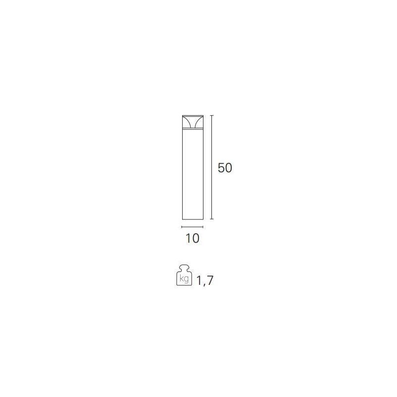DADO PALETTO DA ESTERNO IP65 ALTEZZA 50 ANTRACITE LED 6W LUCE 3000K MODERNO Pan International - Cristalensi Shop Online