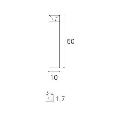 DADO PALETTO DA ESTERNO IP65 ALTEZZA 50 ANTRACITE LED 6W LUCE 3000K MODERNO Pan International - Cristalensi Shop Online