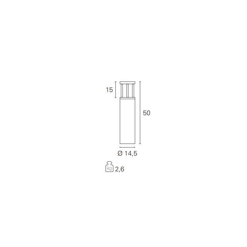 PANTO PICCOLO PALETTO DA ESTERNO IP65 ALTEZZA CM 50 ANTRACITE LED 18W LUCE 3000K MODERNO Pan International - Cristalensi Shop On
