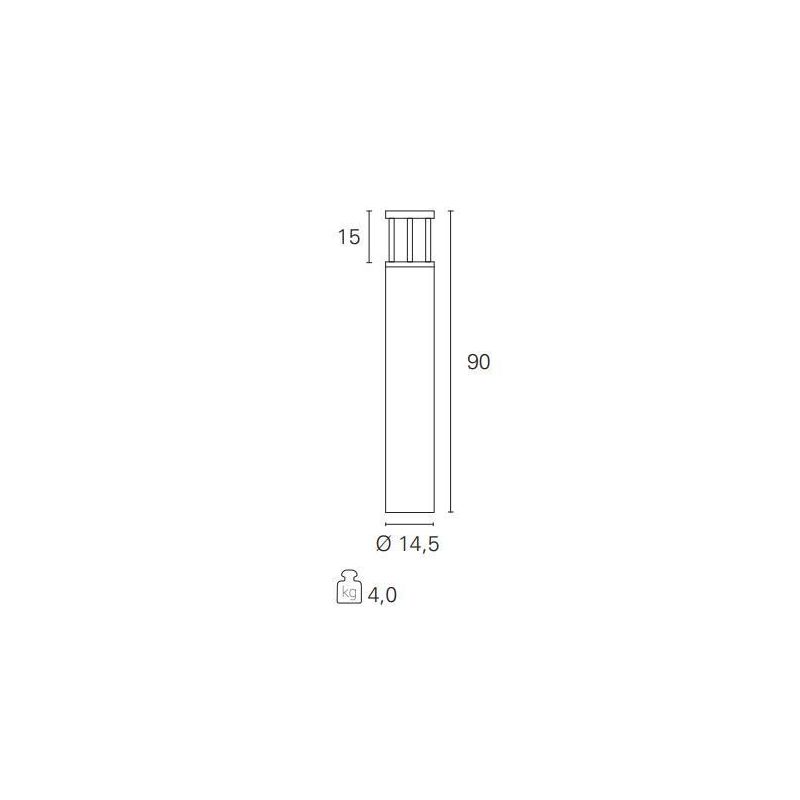 PANTO PALETTO DA ESTERNO IP65 ALTEZZA CM 90 ANTRACITE LED 18W LUCE 3000K MODERNO Pan International - Cristalensi Shop Online