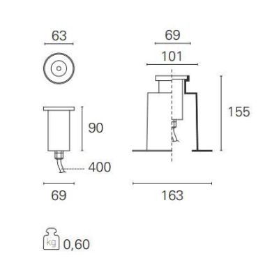 HOLE INCASSO ROTONDO DA ESTERNI IP67 CALPESTABILE BIANCO O NERO LED 6W LUCE 3000K Pan International - Cristalensi Shop Online