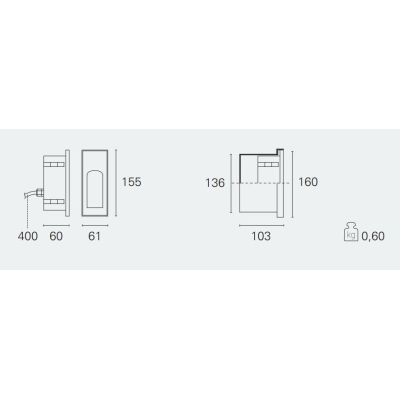 HOLE INCASSO A PARETE PER ESTERNI IP67 BIANCA O NERA LED 6W LUCE 3000K MODERNA Pan International - Cristalensi Shop Online