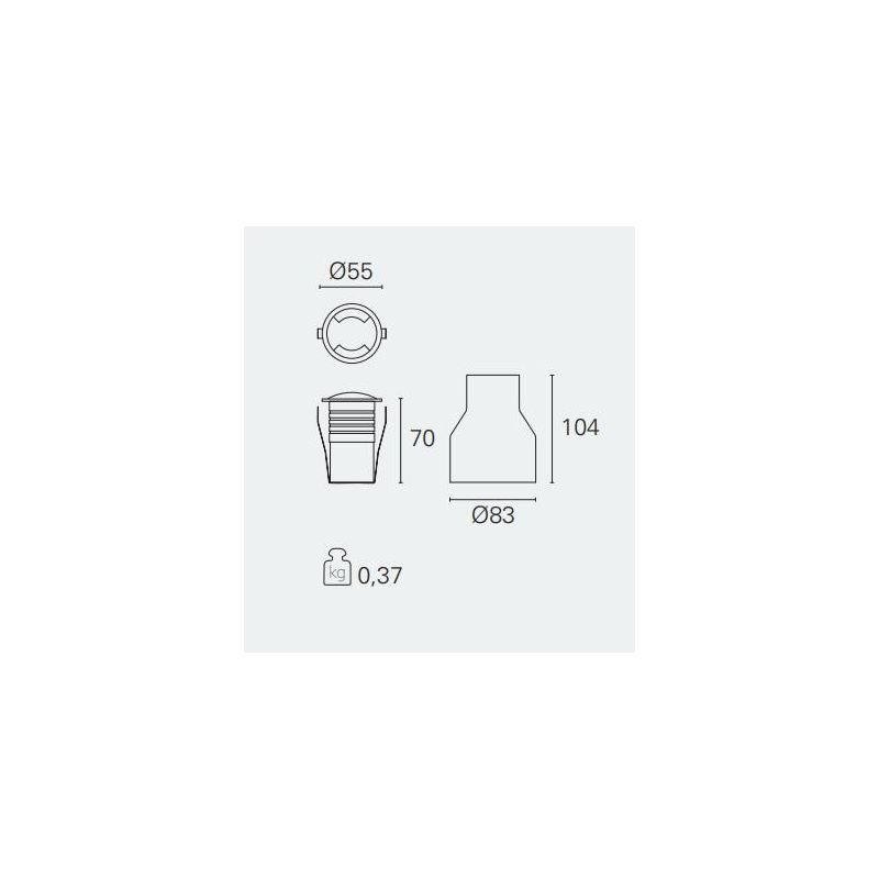 GONG SEGNAPASSO 1 TAGLIO DA ESTERNI IP67 LED 2W LUCE 4000K CALPESTABILE ALLUMINIO Pan International - Cristalensi Shop Online