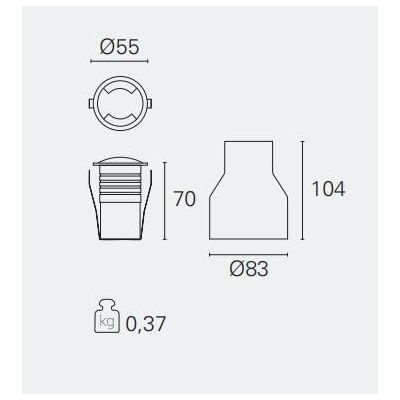 GONG SEGNAPASSO 2 TAGLIO DA ESTERNI IP67 LED 2W LUCE 4000K CALPESTABILE ALLUMINIO Pan International - Cristalensi Shop Online