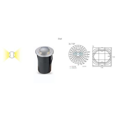 GONG SEGNAPASSO 2 TAGLIO DA ESTERNI IP67 LED 2W LUCE 4000K CALPESTABILE ALLUMINIO Pan International - Cristalensi Shop Online