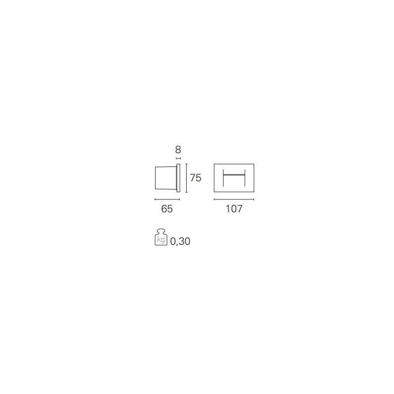 FAST SEGNAPASSO RETTANGOLARE DA INCASSO LARGHEZZA 10 CM LED 3,6W IP65 BIANCO O GRIGIO Pan International - Cristalensi Shop Onlin