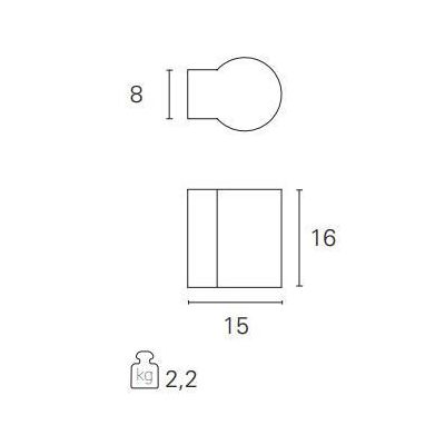 DAVON APPLIQUE DA ESTERNO A CILINDRO IP65 IN CEMENTO MONO EMISSIONE LED 6,5W 3000K-4000K Pan International - Cristalensi Shop On