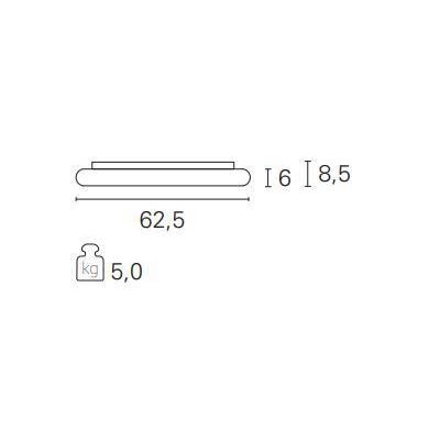 KART PLAFONIERA QUADRATA BIANCA LED 50W LUCE 3000K DESIGN MODERNO CM 62,5X62,5 Pan International - Cristalensi Shop Online
