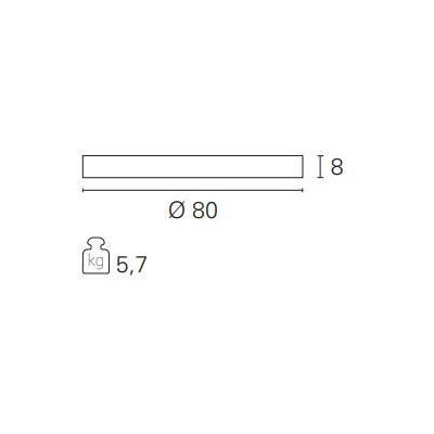 BIKE PLAFONIERA AD ANELLO DIAMETRO 80 LED 80W LUCE 3000K BIANCA DESIGN MODERNO Pan International - Cristalensi Shop Online