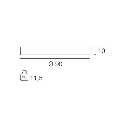 PENNY PLAFONIERA ROTONDA CON DIAMETRO 90 LED 60W LUCE 3000K BIANCA DESIGN MODERNO Pan International - Cristalensi Shop Online