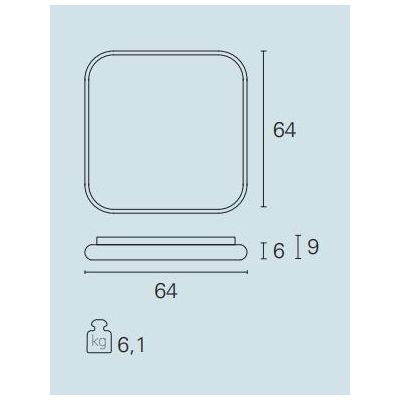 DAMA PLAFONIERA QUADRATA CM 64X64 LED 62W LUCE 3000K BIANCA O NERA DESIGN MODERNO Pan International - Cristalensi Shop Online