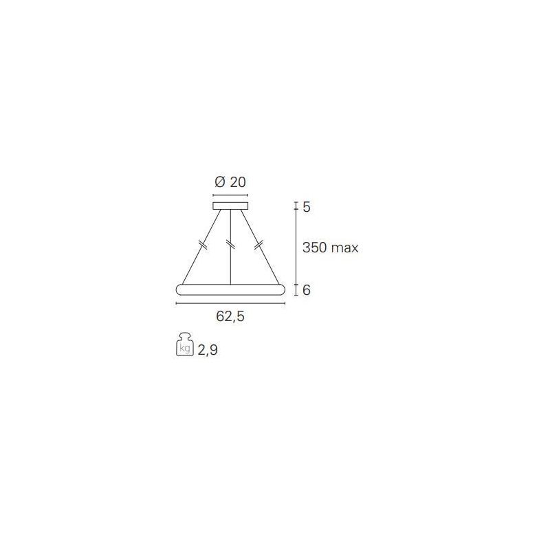 KART SOSPENSIONE QUADRATA 62,5X62,5 MODERNA LED 50W LUCE 3000K COLORE BIANCO Pan International - Cristalensi Shop Online