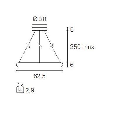 KART SOSPENSIONE QUADRATA 62,5X62,5 MODERNA LED 50W LUCE 3000K COLORE BIANCO Pan International - Cristalensi Shop Online