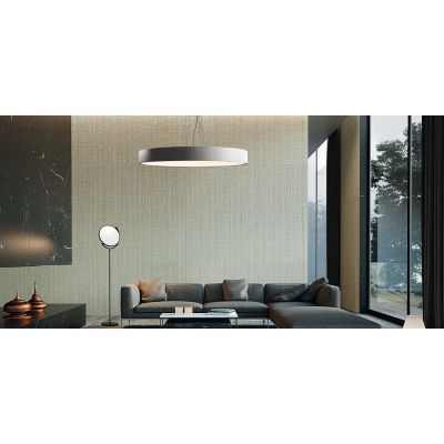PENNY SOSPENSIONE ROTONDA DIAMETRO CM 60 MODERNA LED 60W LUCE 3000K COLORE BIANCO Pan International - Cristalensi Shop Online