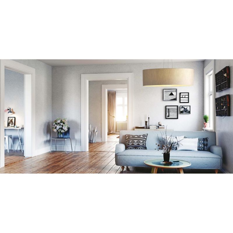GIOVE SOSPENSIONE MODERNA DIAMETRO CM 60 CON PARALUME IN TESSUTO 3 COLORI ATTACCO E27 Pan International - Cristalensi Shop Onlin