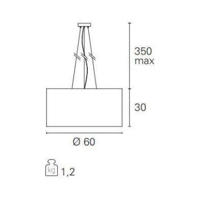 GIOVE SOSPENSIONE MODERNA DIAMETRO CM 60 CON PARALUME IN TESSUTO 3 COLORI ATTACCO E27 Pan International - Cristalensi Shop Onlin