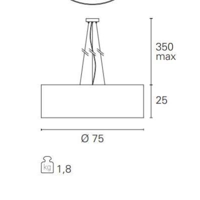 GIOVE SOSPENSIONE MODERNA DIAMETRO CM 75 CON PARALUME IN TESSUTO 3 COLORI ATTACCO E27 Pan International - Cristalensi Shop Onlin