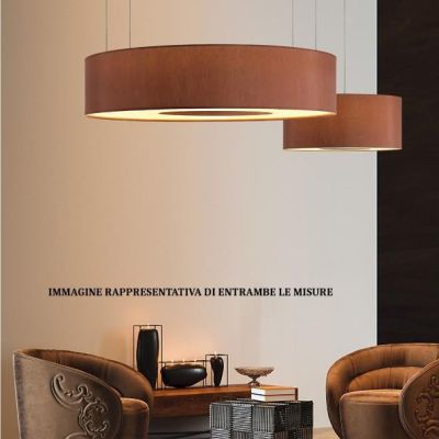 SATURNO SOSPENSIONE MODERNA DIAMETRO CM 110 CON PARALUME IN TESSUTO 3 COLORI ATTACCO 8XE27 Pan International - Cristalensi Shop