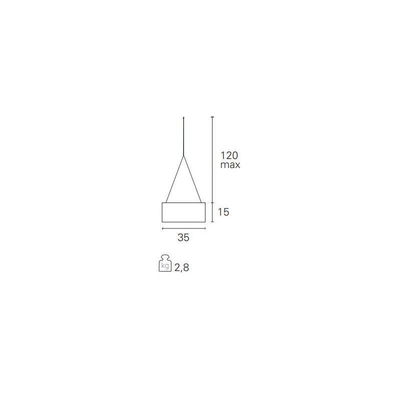 URANO SOSPENSIONE QUADRATA CM 35X35 MODERNA LED 18W LUCE 3000K PARALUME IN TESSUTO 2 COLORI Pan International - Cristalensi Shop