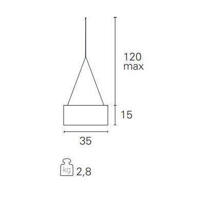 URANO SOSPENSIONE QUADRATA CM 35X35 MODERNA LED 18W LUCE 3000K PARALUME IN TESSUTO 2 COLORI Pan International - Cristalensi Shop