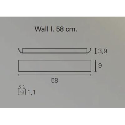MATCH LAMPADA DA PARETE LUNGHEZZA CM 58 BIANCA LED 20W LUCE 3000K LINEARE MODERNA Pan International - Cristalensi Shop Online