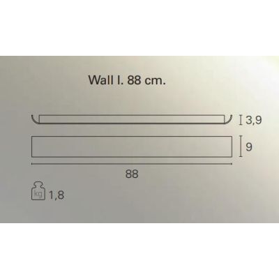 MATCH LAMPADA DA PARETE LUNGHEZZA CM 88 BIANCA LED 32W LUCE 3000K LINEARE MODERNA Pan International - Cristalensi Shop Online