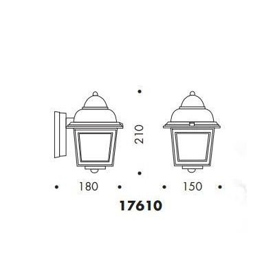 17610 APPLIQUE DA ESTERNO IP44 NERA O ANTRACITE DIFFUSORE IN VETRO ATTACCO E27 MADE IN ITALY Surya - Cristalensi Shop Online