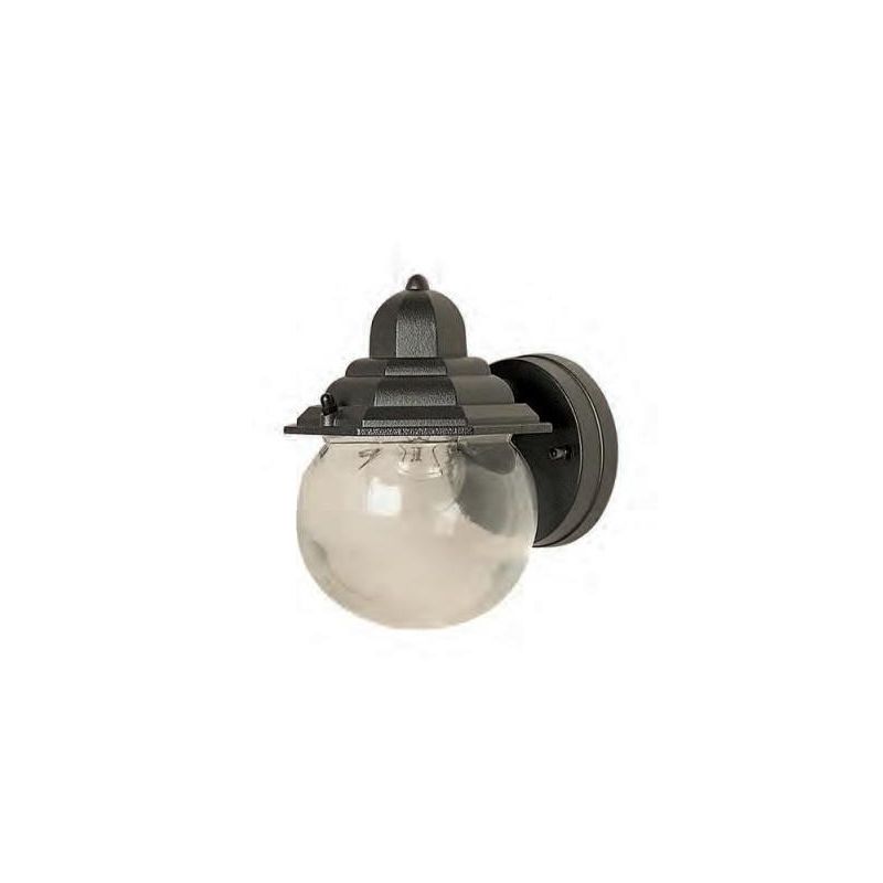 24610 APPLIQUE DA ESTERNO IP44 NERA O ANTRACITE DIFFUSORE A SFERA IN VETRO ATTACCO E27 MADE IN ITALY Surya - Cristalensi Shop On