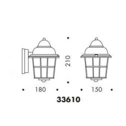 33610 APPLIQUE DA ESTERNO IP44 NERA O ANTRACITE DIFFUSORE IN VETRO ATTACCO E27 MADE IN ITALY Surya - Cristalensi Shop Online 2