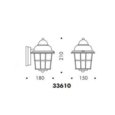 33610 APPLIQUE DA ESTERNO IP44 NERA O ANTRACITE DIFFUSORE IN VETRO ATTACCO E27 MADE IN ITALY Surya - Cristalensi Shop Online