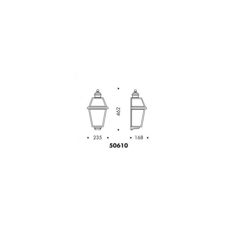 50610 APPLIQUE A LANTERNA DA ESTERNO IP44 NERA O ANTRACITE DIFFUSORE IN VETRO MADE IN ITALY Surya - Cristalensi Shop Online
