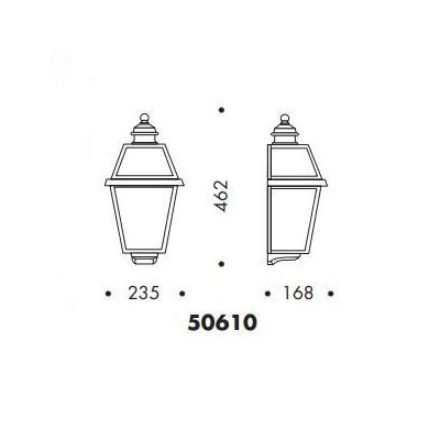 50610 APPLIQUE A LANTERNA DA ESTERNO IP44 NERA O ANTRACITE DIFFUSORE IN VETRO MADE IN ITALY Surya - Cristalensi Shop Online