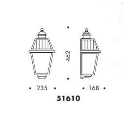 51610 APPLIQUE A LANTERNA DA ESTERNO IP44 NERA O ANTRACITE DIFFUSORE IN VETRO MADE IN ITALY Surya - Cristalensi Shop Online 2