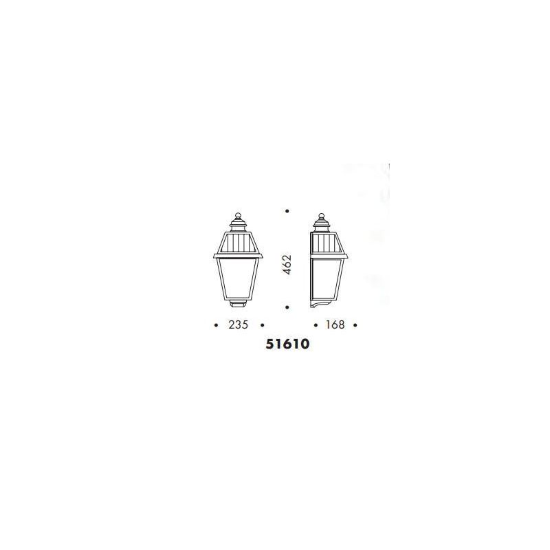 51610 APPLIQUE A LANTERNA DA ESTERNO IP44 NERA O ANTRACITE DIFFUSORE IN VETRO MADE IN ITALY Surya - Cristalensi Shop Online