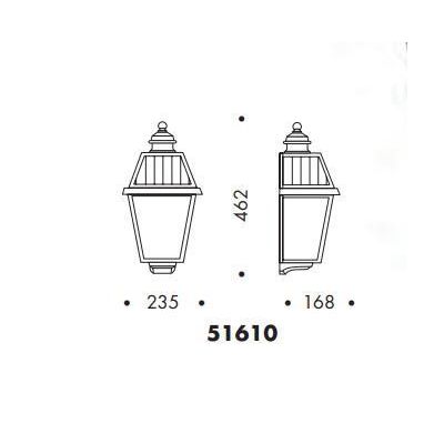 51610 APPLIQUE A LANTERNA DA ESTERNO IP44 NERA O ANTRACITE DIFFUSORE IN VETRO MADE IN ITALY Surya - Cristalensi Shop Online